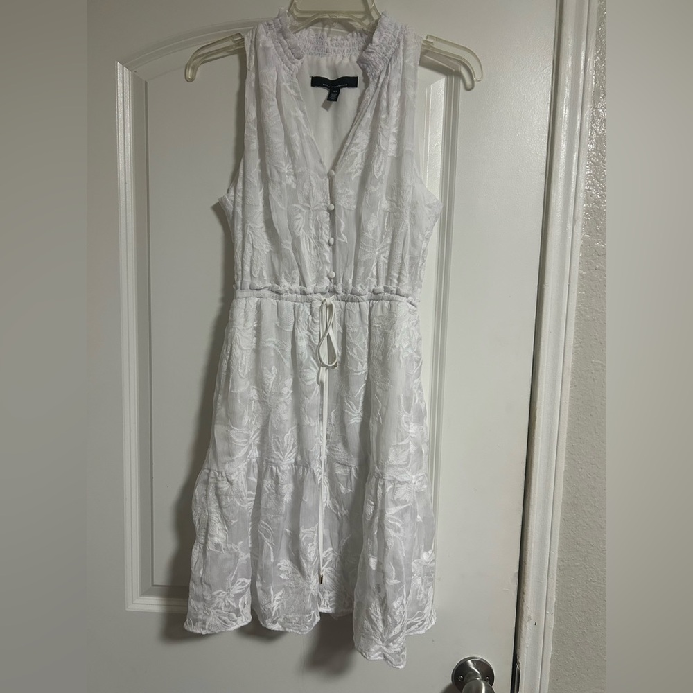 White House Black Market White Tiered Maxi Sundress